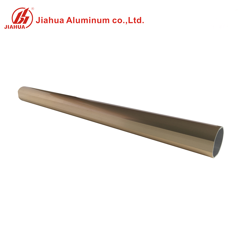 Perfil de tubo de escalera de extensión de aluminio redondo dorado anodizado ligero para escalera industrial de aluminio