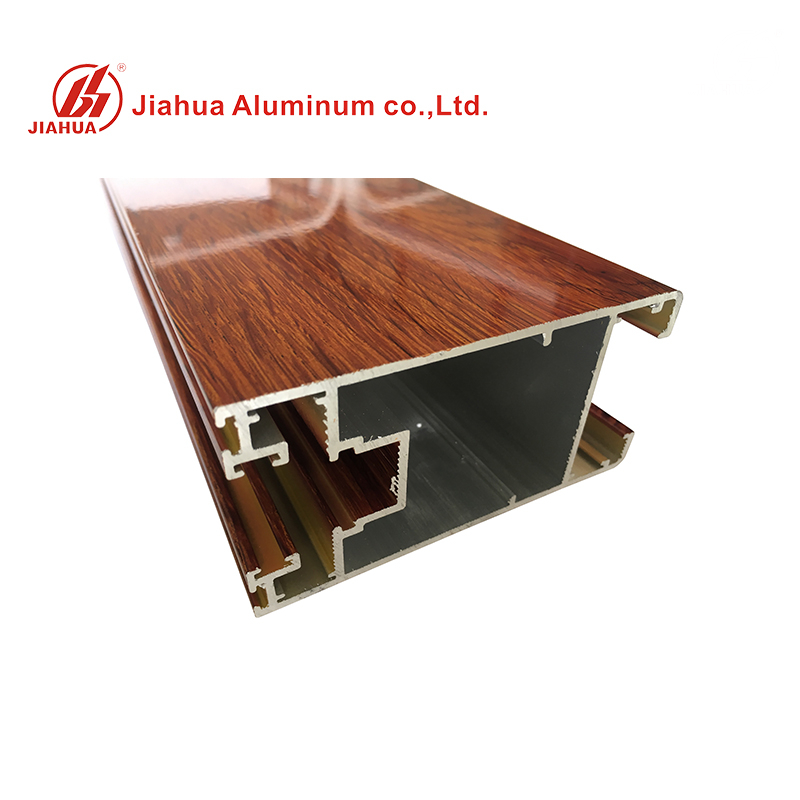 Perfiles de moldeo de grano de madera Jia Hua Marco de aluminio Marco de ventana y perfil de aluminio de vidrio para Dubai