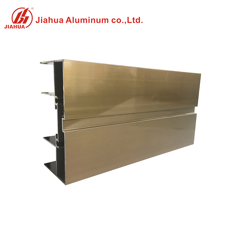 Perfiles de ventana de doble pista de aluminio color champán de 1,0 mm para ventana deslizante