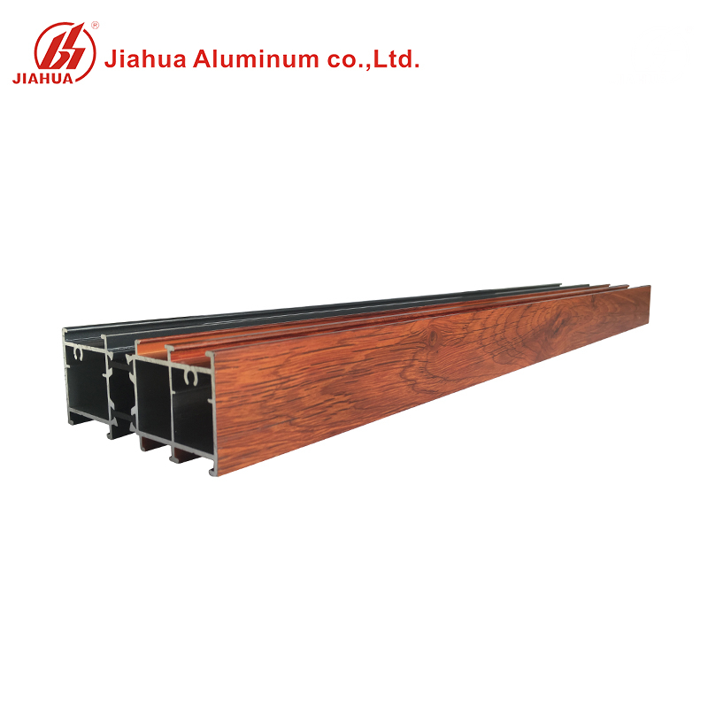 Práctico 6063 T5 Perfiles de acabado de madera extruida de aluminio para ventanas de aluminio con corte térmico Foshan