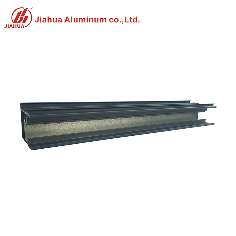 Perfiles de aleación de la sección de ventanas de aluminio con recubrimiento de polvo de color gris mate para ventas